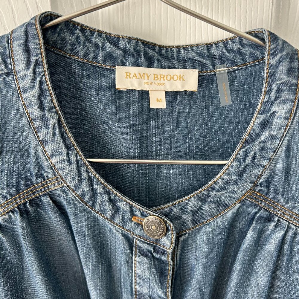 Ramy Brook Norman Chambray Mini Shirtdress, M - Picture 6 of 12